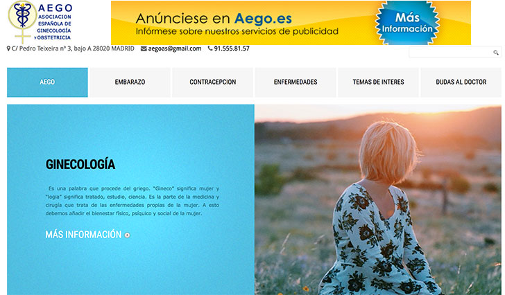 Su banner de Publicidad Online en la Web de AEGO Ginecología y Obstetricia
